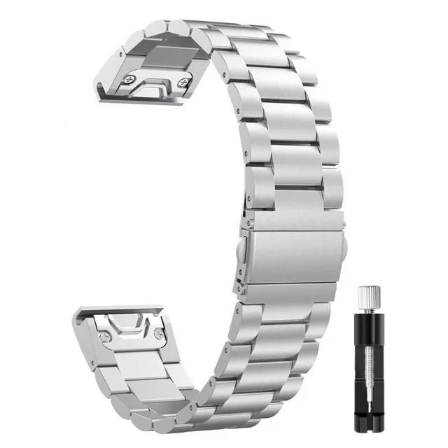 Ремешок из нержавеющей стали Quick Fit 22 мм 26 мм для часов Garmin Fenix 7X 7 Solar 6x Pro/Fenix 6 Pro/Fenix 6 Sapphire/Forerunner 935