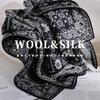 70% Wool 30 % Real Silk Scarf Women Shawls Wraps Foulard High Quality Scarves Pashmina Female Hijab Bandana Elegant Kerchief