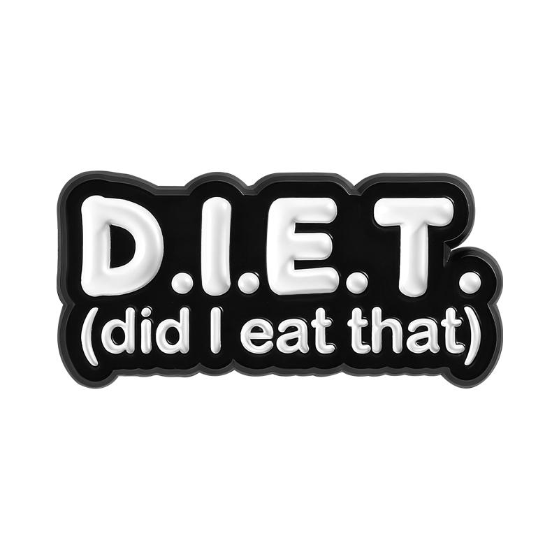 Milf Diet Wtf Enamel Pins Bat Funny Abbreviation Brooches Lapel Badges Punk Cool Jewelry Gift for Family Friends