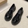 Женские мокасины 2024 Весна Новые кисточки Британский стиль Кожаные туфли 35-42 Большие размеры Женские ретро туфли для дома и офиса на низком каблуке