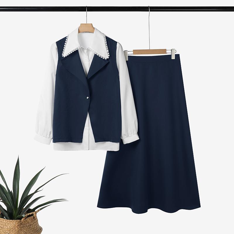 ZANZEA Женская блузка с длинным рукавом в стиле пэчворк и длинная юбка, повседневные костюмы-двойки