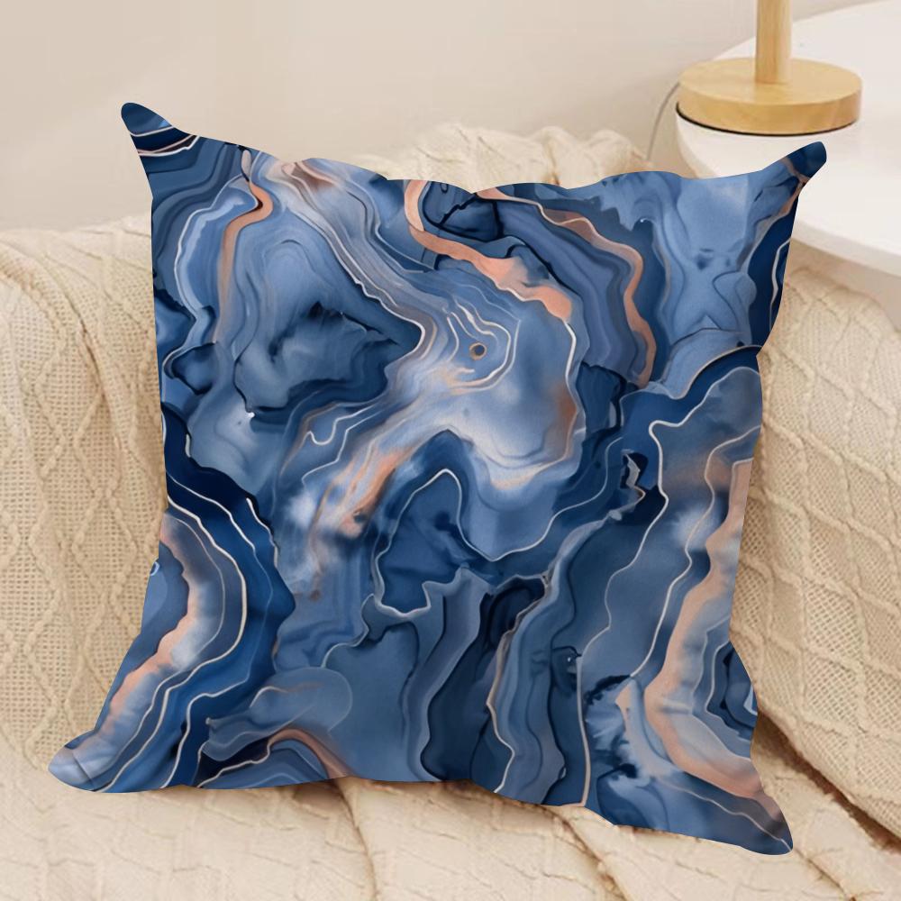 Marble pattern Cushion Cover Short plush Doublesided Print Square Throw Pillow Covers Sofa Home Cushion Decor