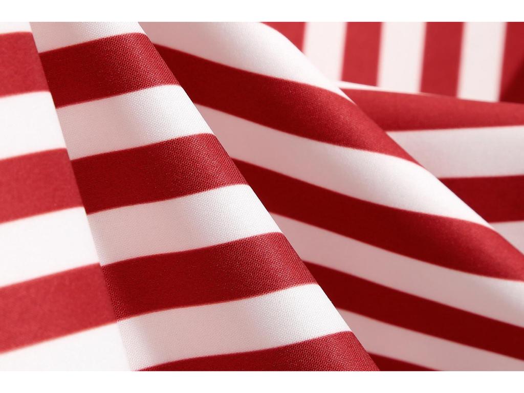 European-American Striped Patchwork Bow Party Swing Dress for Women