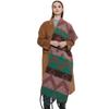 Female Warm Shawl Autumn Winter Thick Love Wave Print Scarf Tassel
