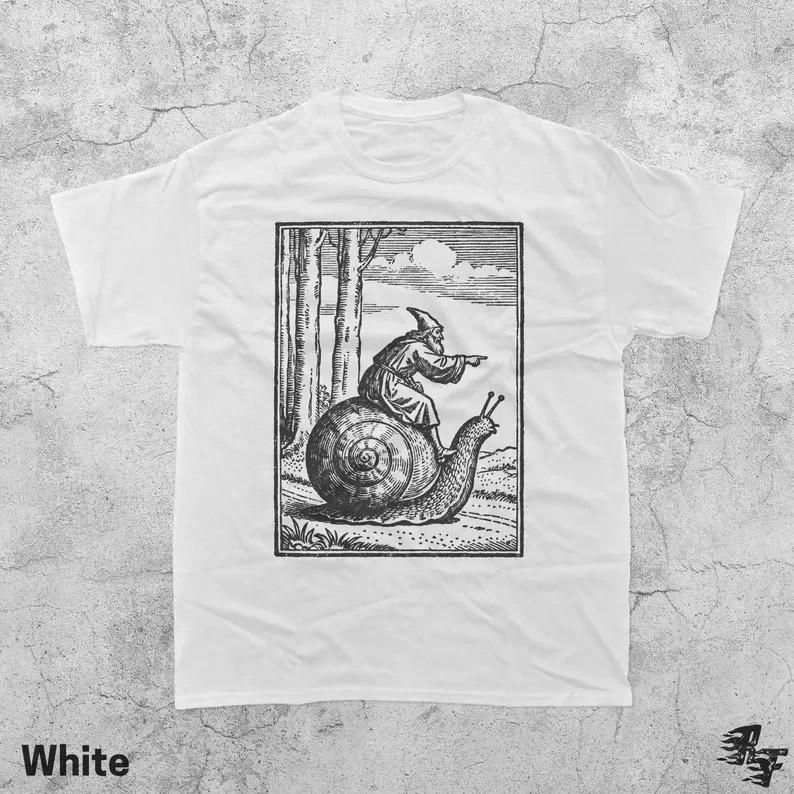 Retro Medieval Snail Rider TShirt Vintage 90s Renaissance Fantasy Tee S3XL Unisex T-Shirt