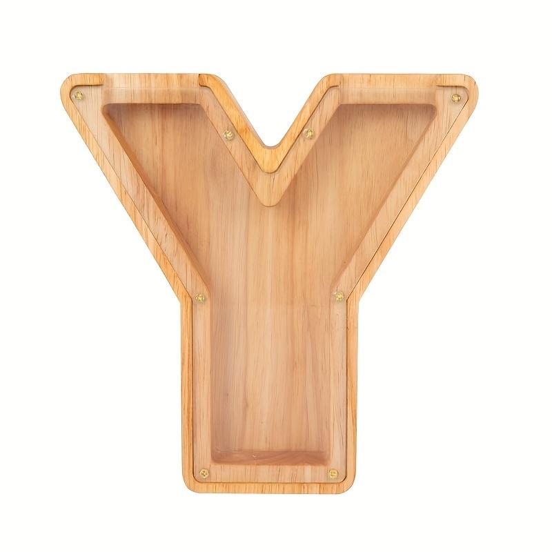 Уникальная деревянная прозрачная копилка с буквами - креативная банка для сбережений монет с английскими буквами, украшение для дома, подарок на Хэллоуин и Рождество