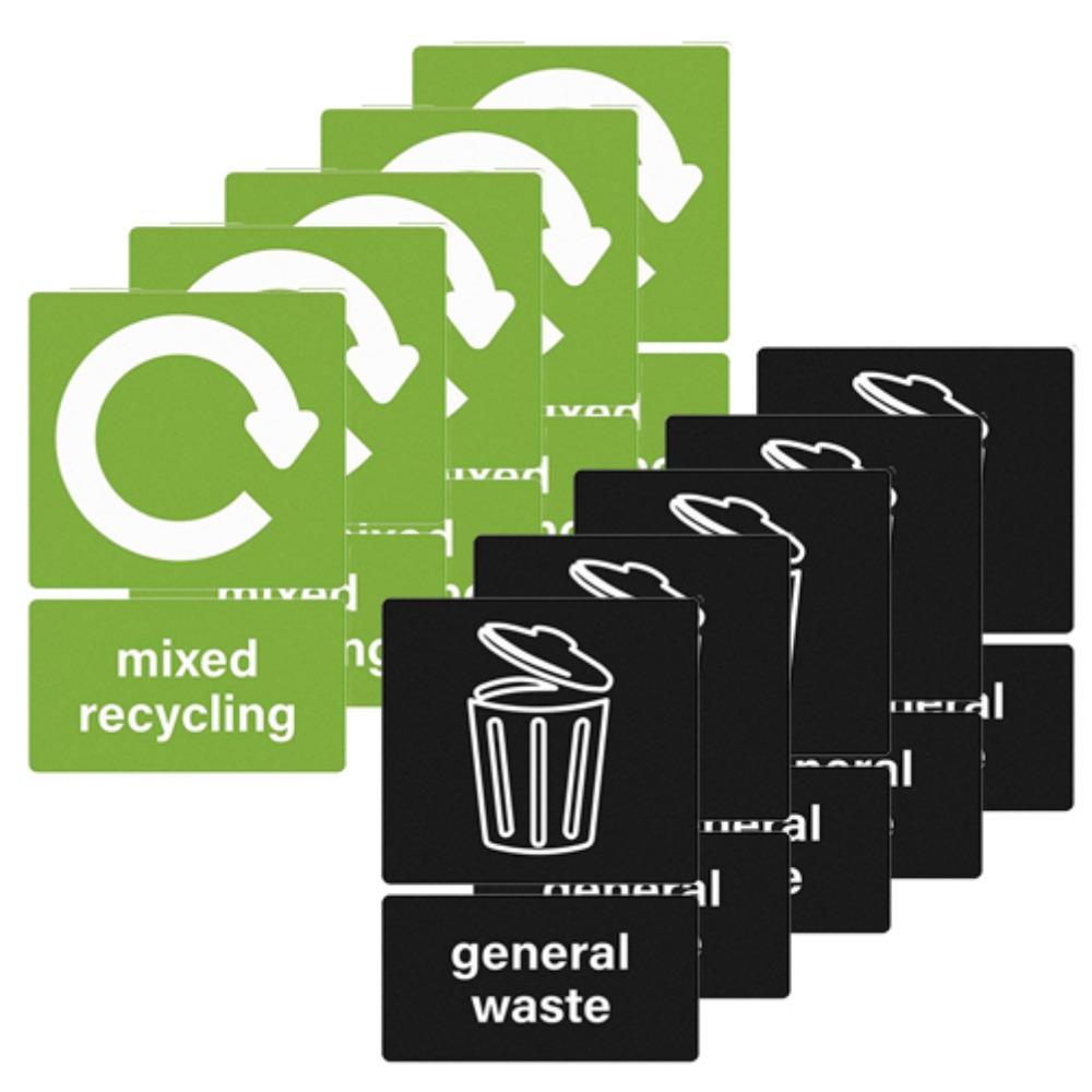10PCS Environment Friendly Recycle Sticker Weatherproof Recycle Bin Stickers Recycle Decals  Outdoor