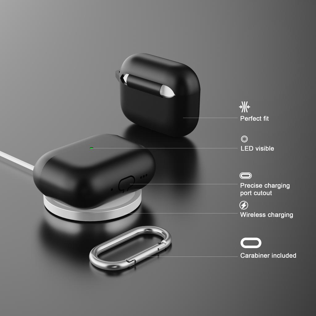 For AirPods Pro 3 Silicone Case Earphone Protective Cover with Carabiner