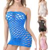 Off Shoulder Skinny Nightwear Dress Good Elastic Sexy See-through Hollow Holes Mini Dress Female Clothing