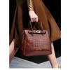 Crocodile Pattern Lacquer Leather Women's Bag Two Piece Handheld One Shoulder Diagonal Straddle Bag