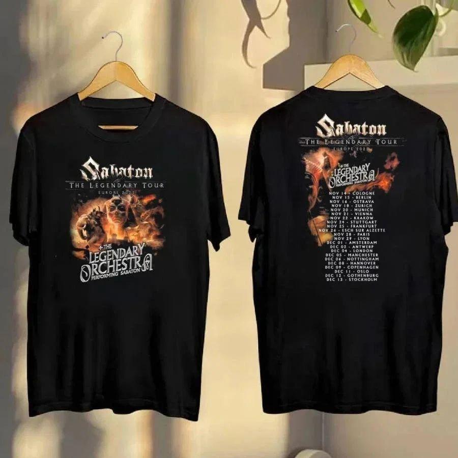 Rock Heavy Metal Tops The Sabaton Legend Tour Europe 2025 Tshirt Is A Genderfriendly Print Cotton Shortsleeved Tshirt Unisex