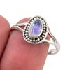 Natural Rainbow Moonstone Gemstone Handmade 925 Sterling Silver Ring S.9.5 F2G63