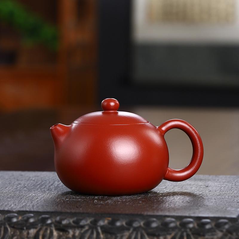 Yixing purple clay pot pure handmade brewing teapot single pot tea set Dahongpao Xishi pot LOGO engraving
