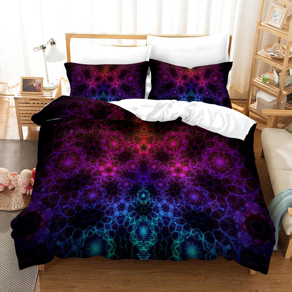 Art Visual Space 3D Digital Printing Three-Piece Quilt Cover Sheet Kit