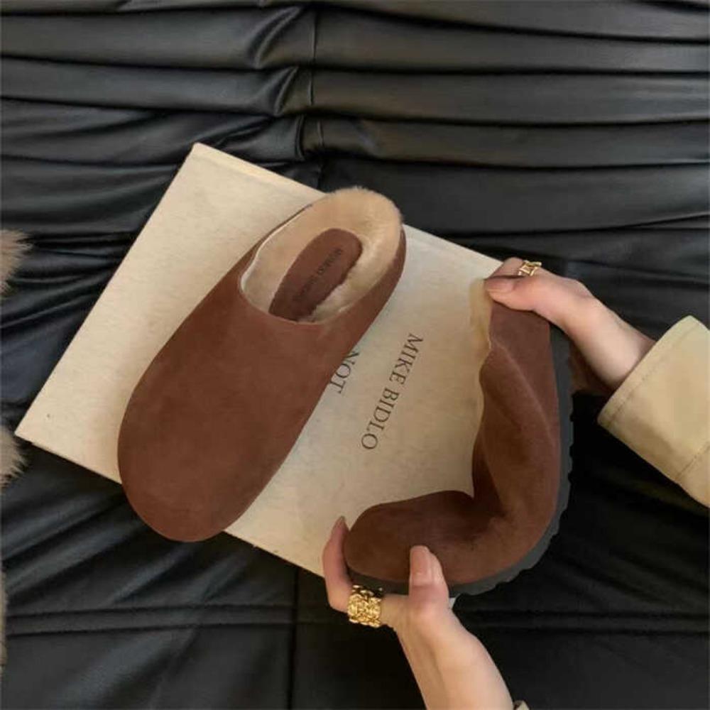 Fluffy Winter Slippers for Women Furry Fuzzy Home Shoes Faux Fur House Plush Slippers Indoor Warm Comfy Mute Flats Slide