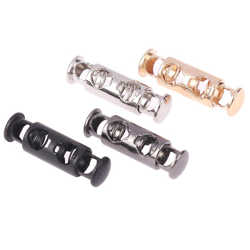 10 шт., металлическая пружинная пряжка с двойным отверстием, замок для шнура, эластичные регулируемые пряжки, затягивающиеся застежки, замки, швейные инструменты