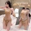 Feimu Sequined Tassel Open Crotch Dancer Suit - Сексуальное нижнее белье с вырезом и дизайном на бедрах