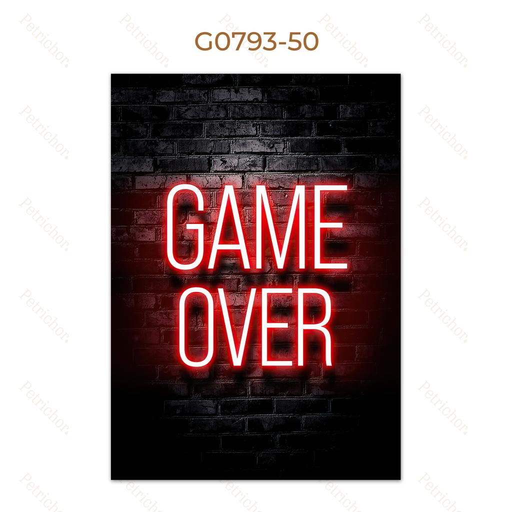 Modern Lights Gaming Zone Industrial Neon Wall Art Canvas Painting Posters Picture For Internet Cafe Bar Boy Room Home Decor