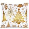Short Plush Material Pillowcasehome Decor Golden Christmas-Themed Pillows With Festive Patterns Pattern Cushion Cover Suitable F