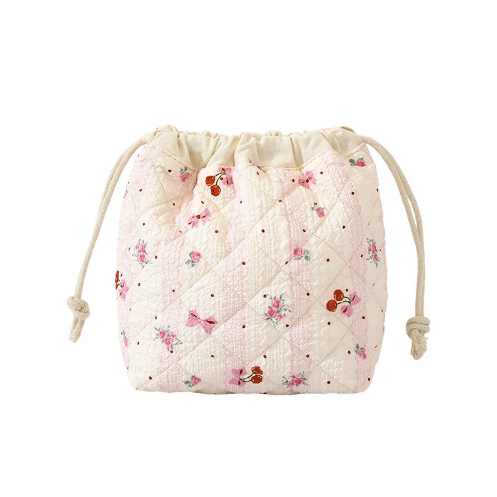 Сумка для хранения украшений Косметичка Мешок на завязках Цветочная сумка для макияжа Портативный кошелек для монет Путешествия