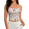 Crop Tops For Women Sexy Cami Tank Summer Tube Sleeveless Printed Camisole Shirt Vest