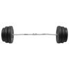 3145023 vidaXL Wavy Barbell Bar with Plates 90 Kg