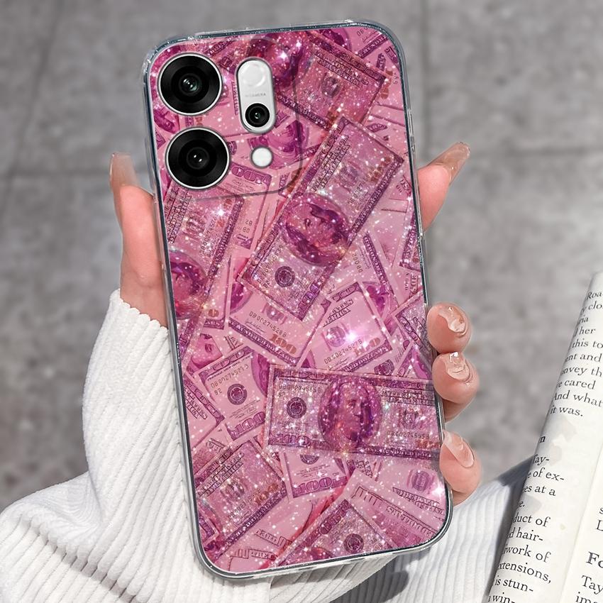 Прозрачный противоударный чехол для телефона для Oppo Reno14 13 12 11 10 9 Pro 14F 13F 12F 4G 5G Смешные узоры черного кота Мягкий силиконовый противоскользящий чехол для Oppo Чехлы
