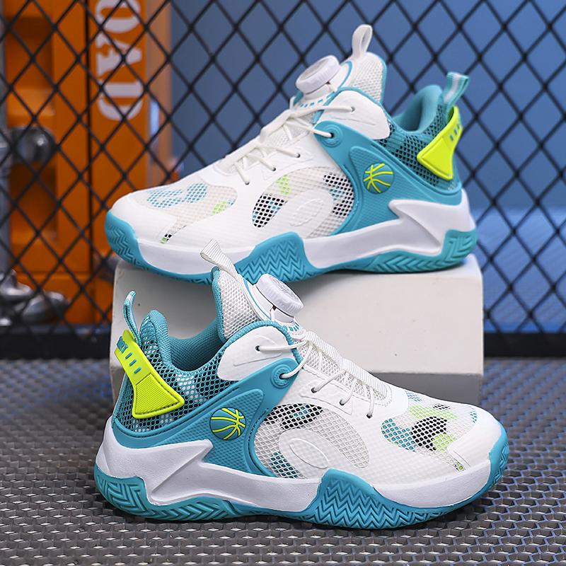 31-40 Подростковые Противоскользящие и Износостойкие Большого Размера Удобные и Модные Баскетбольные Кроссовки с Высоким Верхом из Сетки Спортивная Обувь