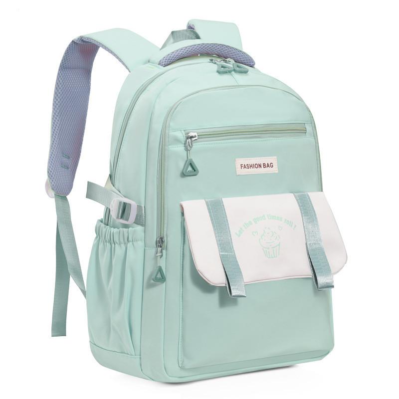 Fashionable And Durable Nylon Girls Backpack For School With Weaving And Stitching Elements