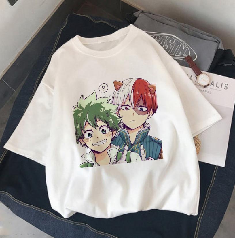 My Boku No Hero Academia Katsuki Bakugou Топ с принтом Harajuku, женская футболка, повседневные женские базовые футболки с круглым вырезом и короткими рукавами