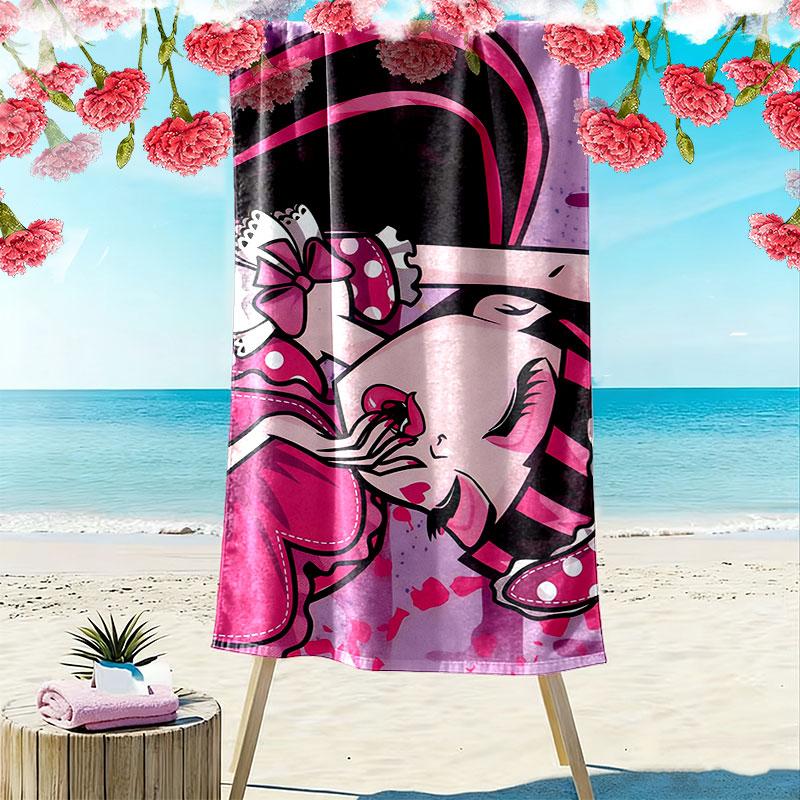 Draculaura black Print Beach Towel, Large Soft Quick Dry Towel for Beach Camping Swimming