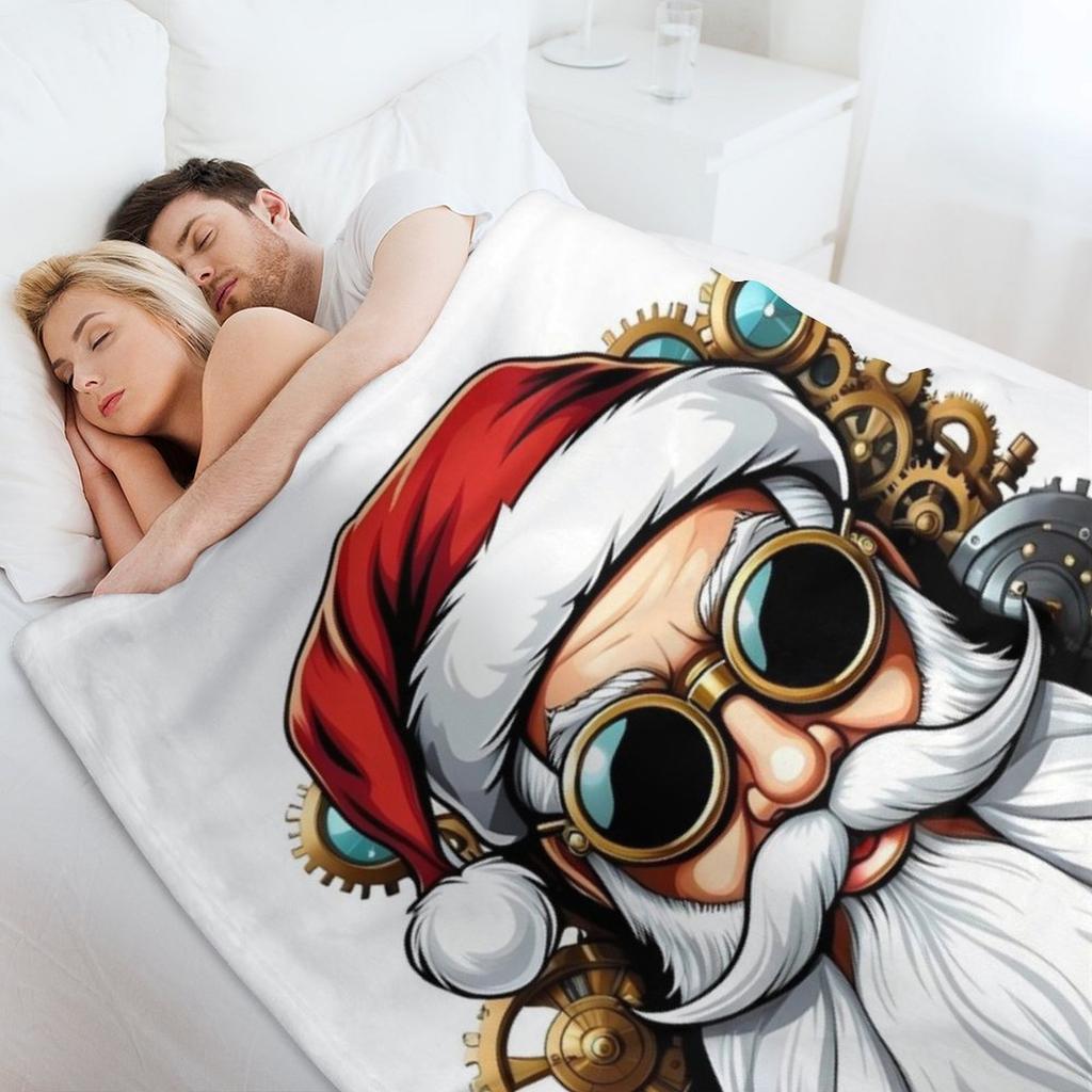 Steampunk Santa Claus Face Steam Punk Christmas Xmas Throw Blanket Moving wednesday for sofa Blankets For Sofas Blankets
