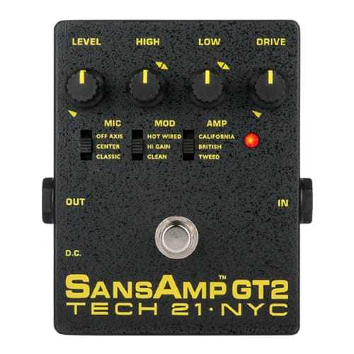 TECH 21 GT2 SansAmp Analog Amp Simulator & Overdrive/Distortion for Guitar