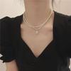 Retro Double-Layer French Pearl Necklace for Women – Elegant and Versatile Gift.
