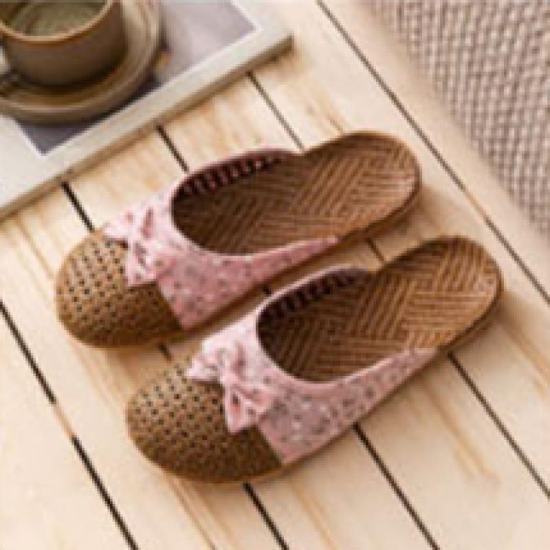 [Shop  ] Women S Summer Flower Ribbon Rattan meSh Indoor And Outdoor SlipperS Won wSe Wfi24l9