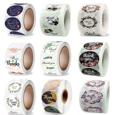 Около 500 шт. наклейка «Спасибо» для этикеток с печатью на конверте, круглая наклейка ручной работы, украшение для подарочной упаковки, милая канцелярская наклейка