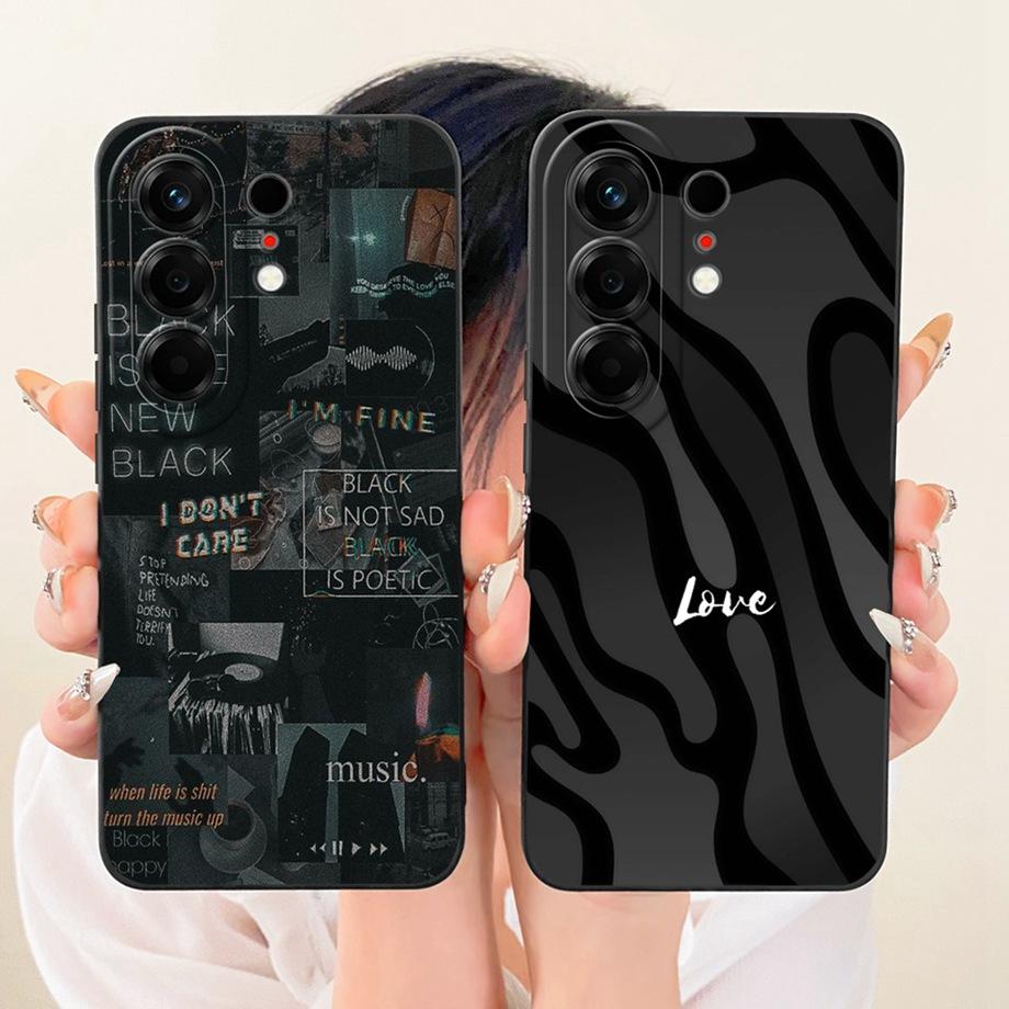 Soft Silicone Phone Case For Tecno Camon 50 Pro 4G Black Cat Cartoon Dragon Animals Pattern Bumper For Camon 50Pro CN5c Cover