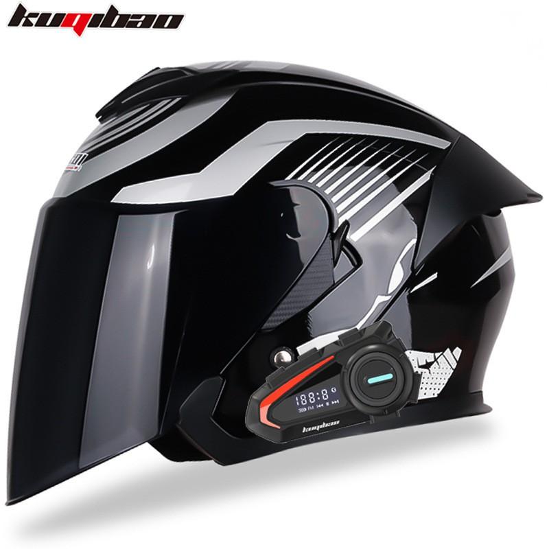 CoolQ Dual Lens Bluetooth Motorcycle Half Helmet Long Battery Life All Season Electric Scooter