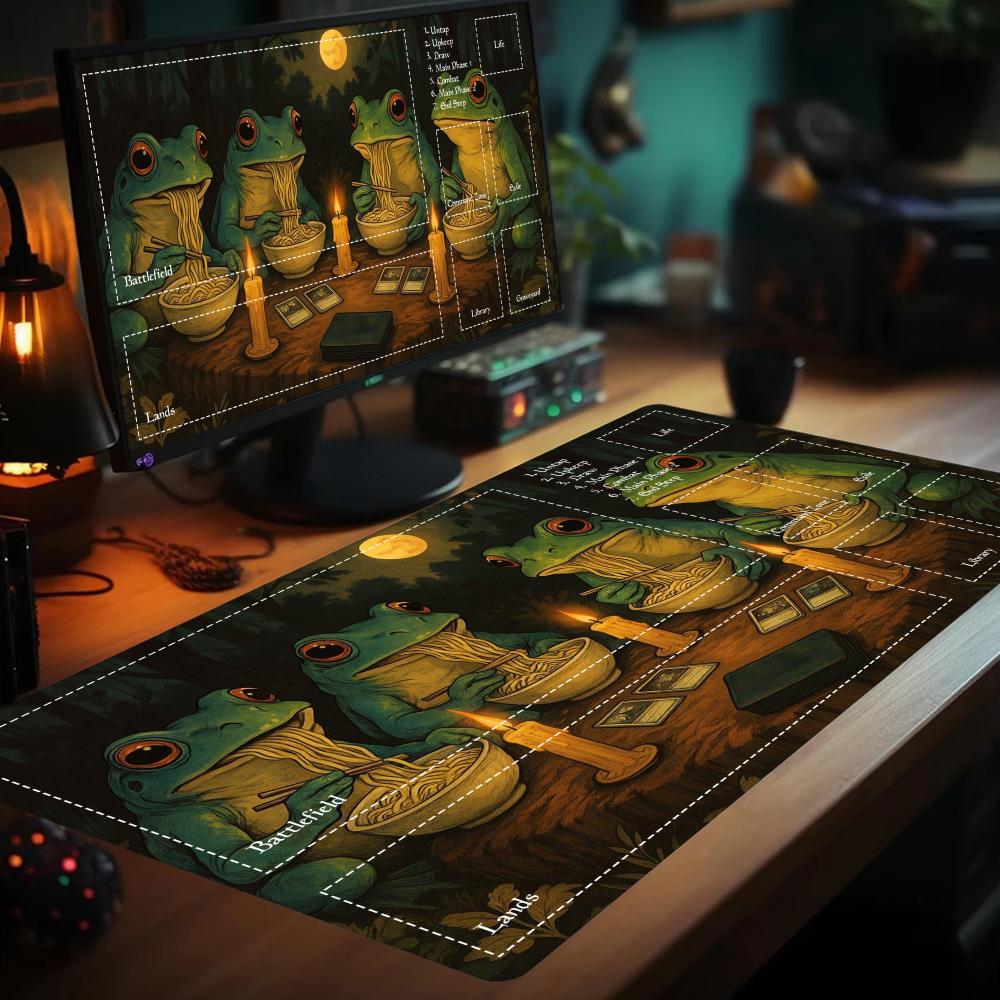 Frog Wizard Mouse Pad MTG Playmat Large Desk Mat Gaming Mats Gamer Pc Accessories Keypad Expansion Pads Rubber Anti-slip Base