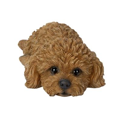 Woobia Лежащая игрушечная пудель, Красная, 19 x 10 x 5 см, Кукла, Фигурка, Украшение, Животное, Садовое украшение, Собака, H24125-1