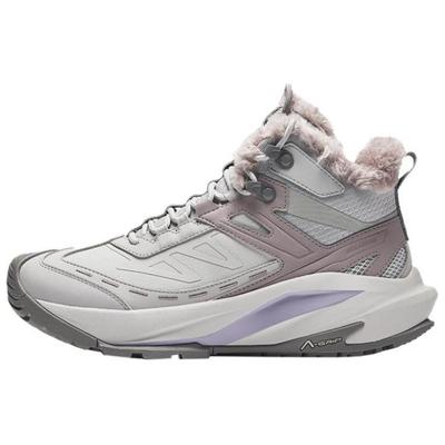 Исследуйте флисовые удобные простые амортизирующие нескользящие износостойкие высокие повседневные туфли женские повседневные туфли серо-розовые 423333-1