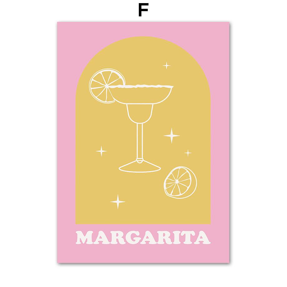 Водка Маргарита Капри Голубая лагуна растение коктейльные постеры и принты настенная живопись на холсте для гостиной декоративные картины