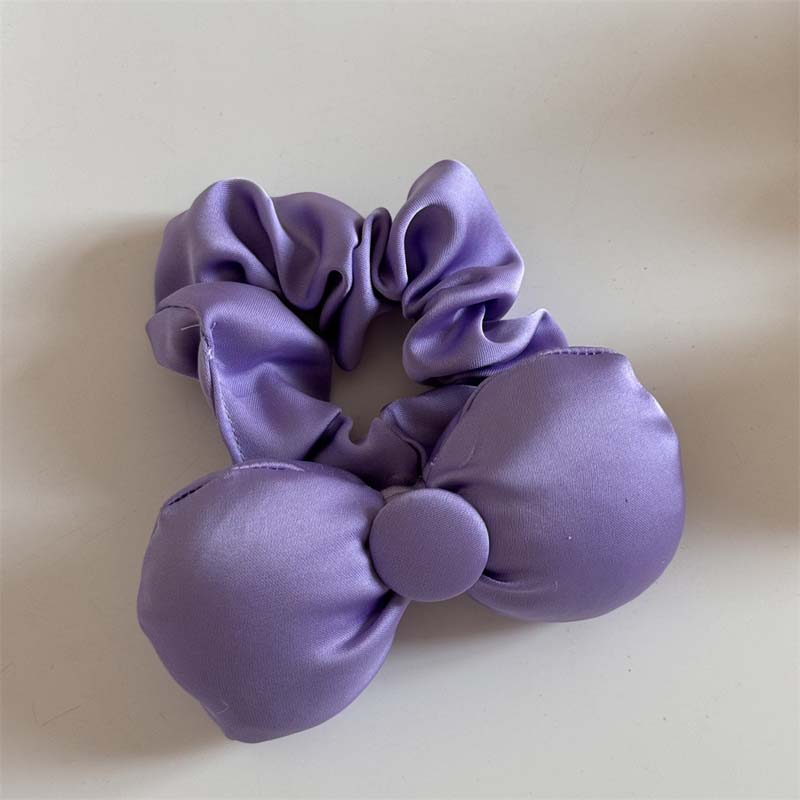 Новые корейские яркие бантики-скранчи для волос для женщин, милые однотонные атласные резинки для хвостика, аксессуары для волос