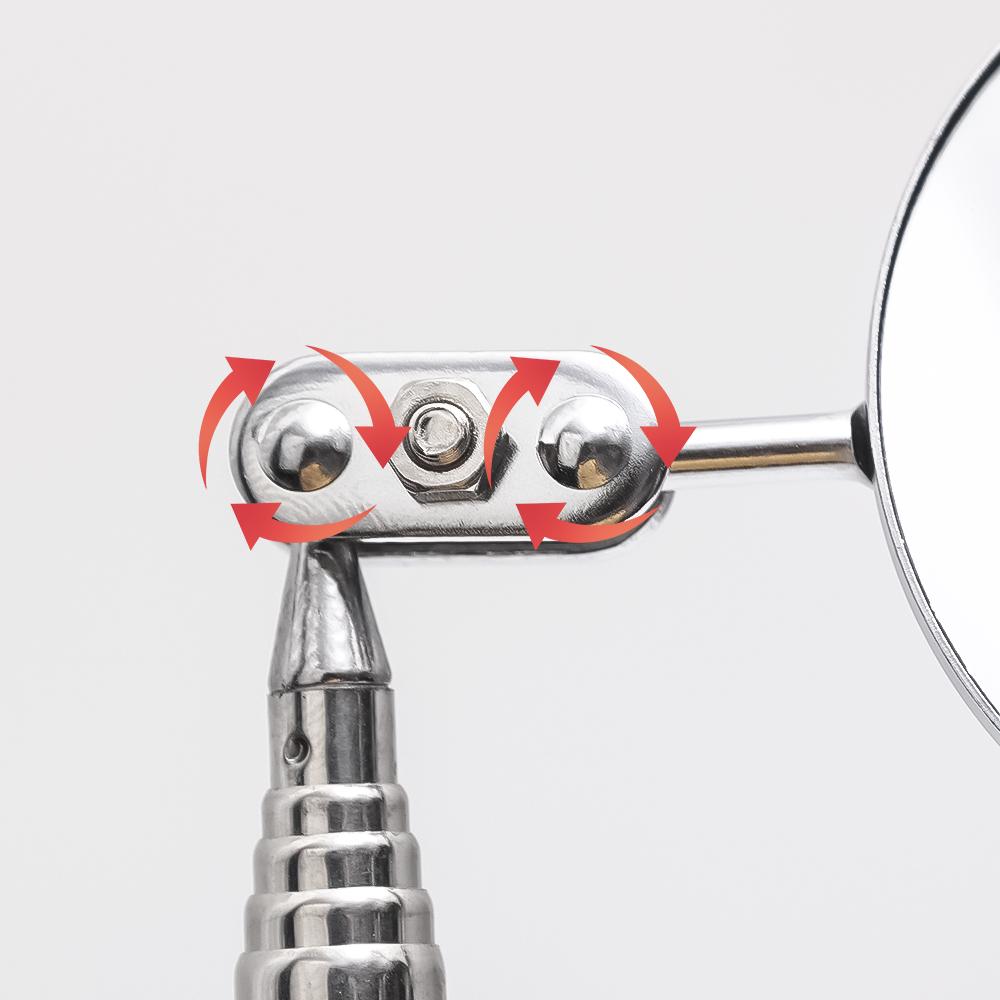 Бороскоп для шасси автомобиля с вращающейся на 360° телескопической ручкой-отражателем, портативное светодиодное зеркало для осмотра, инструменты для ремонта автомобилей