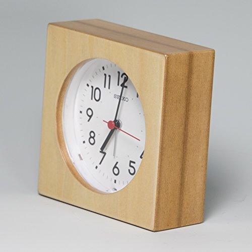Seiko Clock Настенные часы с аналоговым будильником двойного назначения, деревянная рамка из натурального дерева KR501A SEIKO