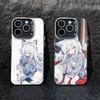 Чехол для телефона в стиле каваи с лисой (кицунэ) для iPhone 16 17 15 14 12 13 Pro Max, черный цвет, ударопрочный чехол