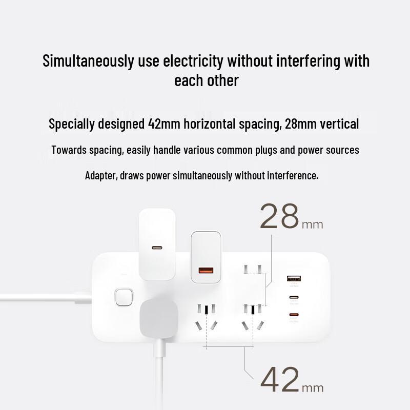 Удлинитель Xiaomi 67 Вт GaN PD с быстрой зарядкой, китайская вилка (адаптер в комплекте)