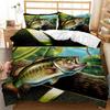 3D Printed Big Pike Fishing Hunting Bedding Set Fishing Duvet Cover Double Twin Full Queen King Adult Kids Bedclothes Quilt Cove