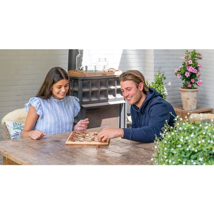 Jeu de dames en bois - ENGELHART - 29x29 cm - Intérieur - Mixte - 2 joueurs ou plus