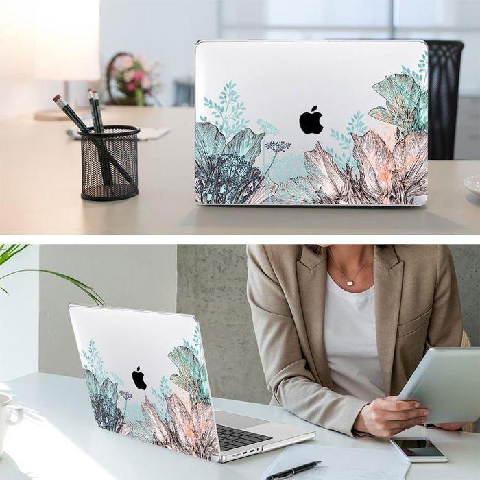 Защитный чехол - BOOLING - для MacBook Air 15 дюймов - Нескользящий - Растительный узор - Жесткий ПК